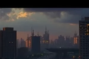 都市悬疑剧集片单横版主推封面，画面为雨夜码头与旧档案