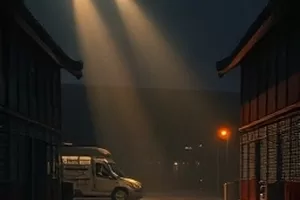 《玻璃温室》电影封面，玻璃穹顶下的绿植走廊